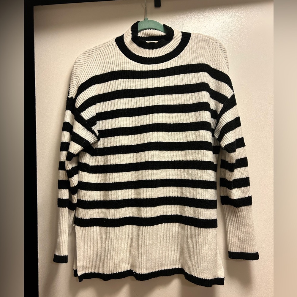 Philosophy Black and White Striped Sweater